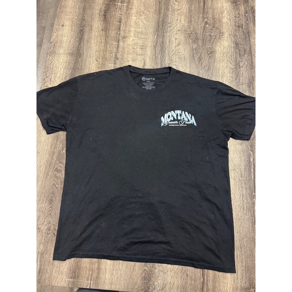 GSTR Montana Granite Peak Northern Rocky Mountains Graphic Tee Black 2XL